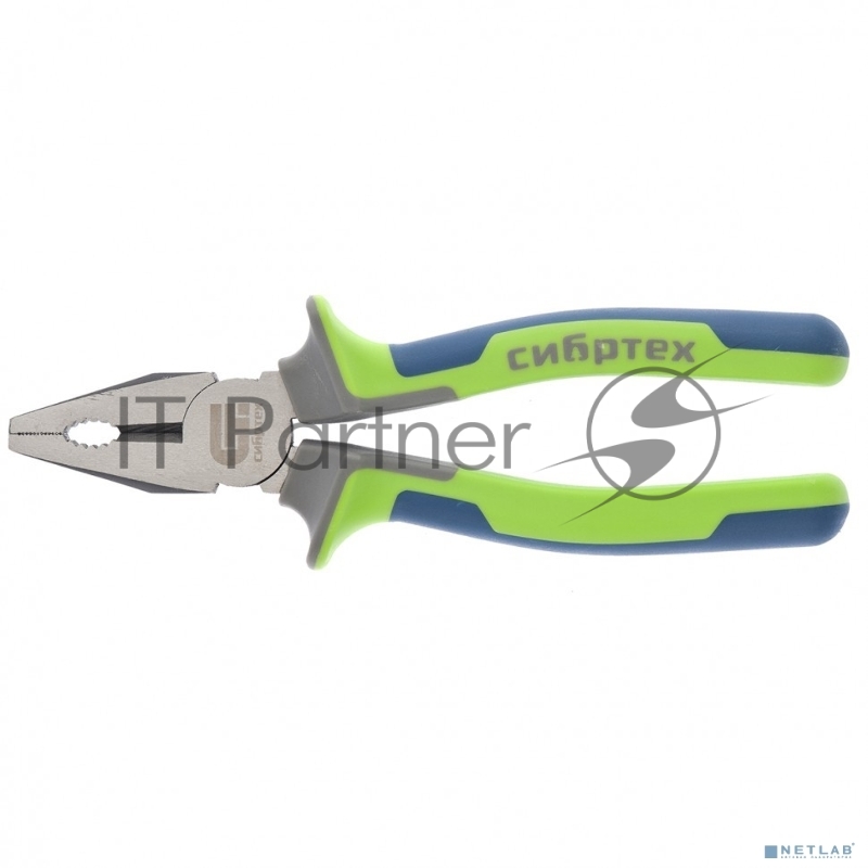 СИБРТЕХ Плоскогубцы комбинированные, 200 мм, фосфатирование, трехкомпонентные рукоятки 17055
