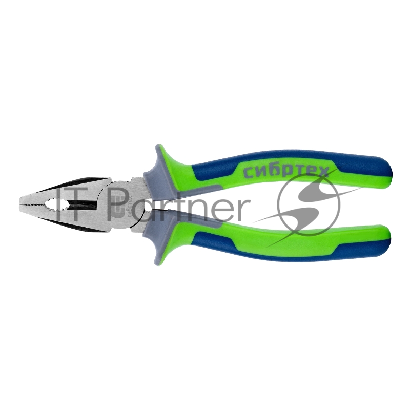 СИБРТЕХ Плоскогубцы комбинированные, 200 мм, фосфатирование, трехкомпонентные рукоятки 17055