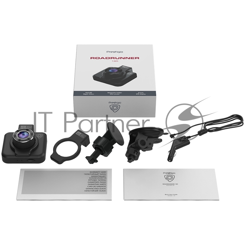 Видеорегистратор Prestigio RoadRunner 185, 2.0 IPS (320x240) display, FHD 1920x1080@30fps, HD 1280x720@30fps, Jieli AC5601, 2 MP CMOS GC2053 image sensor, 2 MP camera, 140° Viewing Angle, Micro USB, 180 mAh, Night Vision, Motion Detection, G-sensor,