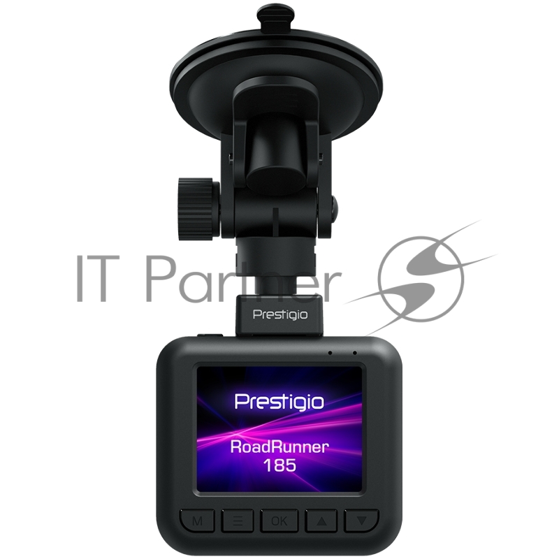 Видеорегистратор Prestigio RoadRunner 185, 2.0 IPS (320x240) display, FHD 1920x1080@30fps, HD 1280x720@30fps, Jieli AC5601, 2 MP CMOS GC2053 image sensor, 2 MP camera, 140° Viewing Angle, Micro USB, 180 mAh, Night Vision, Motion Detection, G-sensor,