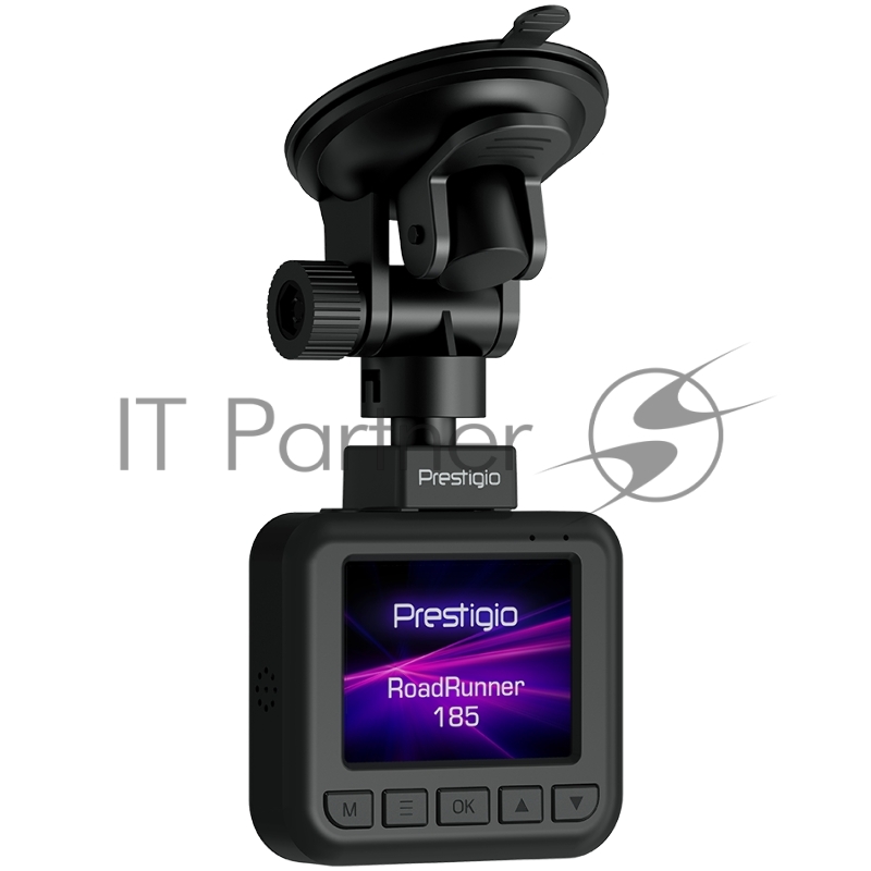 Видеорегистратор Prestigio RoadRunner 185, 2.0 IPS (320x240) display, FHD 1920x1080@30fps, HD 1280x720@30fps, Jieli AC5601, 2 MP CMOS GC2053 image sensor, 2 MP camera, 140° Viewing Angle, Micro USB, 180 mAh, Night Vision, Motion Detection, G-sensor,