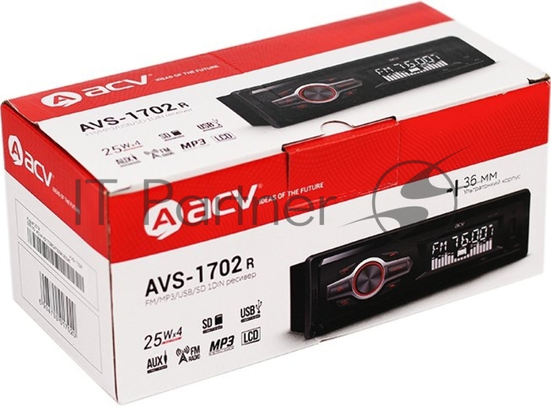 Автомагнитола ACV AVS-1702R 1DIN 4x25Вт