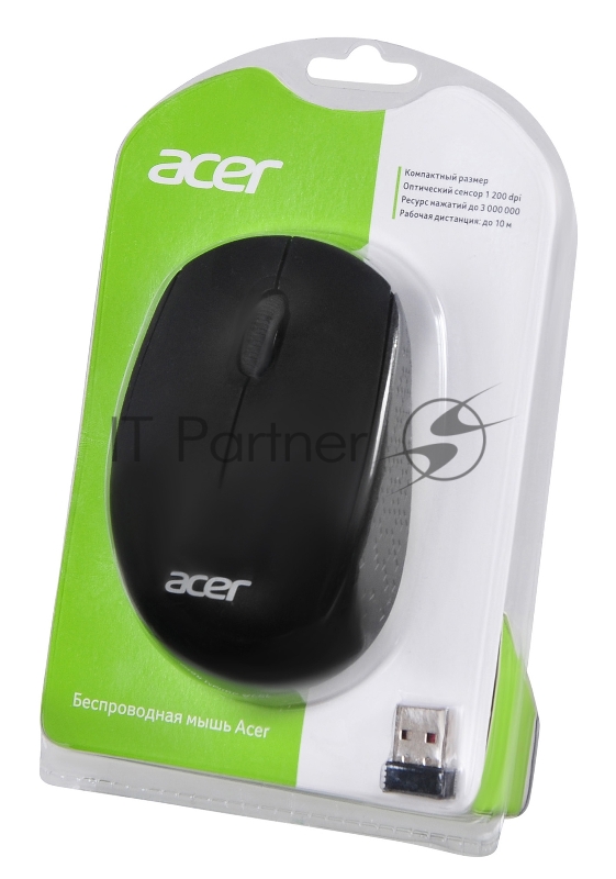 Мышь Acer OMR020 черный оптическая (1200dpi) беспроводная USB (3but)