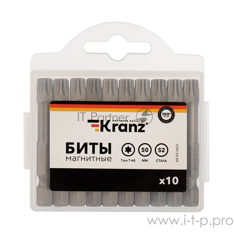 Бита Torx T-40х50 мм для шуруповерта (упак. 10 шт.) Kranz