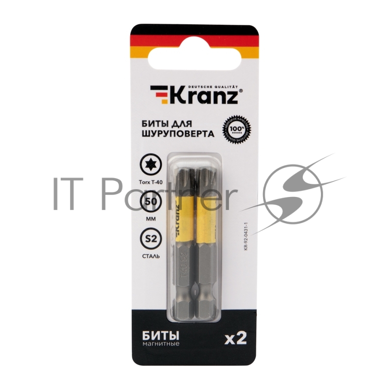 Бита для шуруповерта KRANZ Torx T40х50 мм (2 шт./уп.)