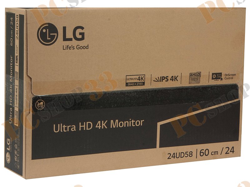 ЖК-монитор 23.8 LG 24UD58 B 3840x2160, 5мс (GtG), черный (2xHDMI, DP)