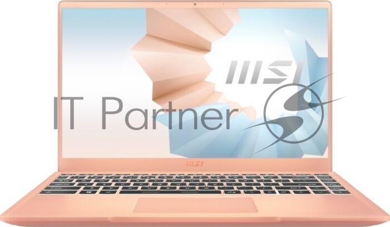 Ноутбук MSI Modern 14 B11SB-412RU Tiger lake i5-1135G7/16GB/512GB SSD/noODD/15.6 FHD, IPS 60Hz TBezel/MX450, GDDR5 2GB/WiFi+BT/Win 10/Beige Mousse