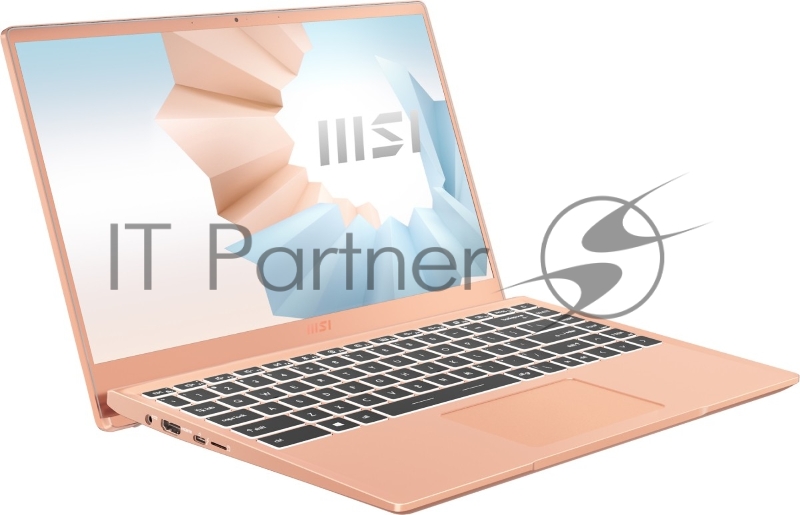 Ноутбук MSI Modern 14 B11SB-412RU Tiger lake i5-1135G7/16GB/512GB SSD/noODD/15.6 FHD, IPS 60Hz TBezel/MX450, GDDR5 2GB/WiFi+BT/Win 10/Beige Mousse