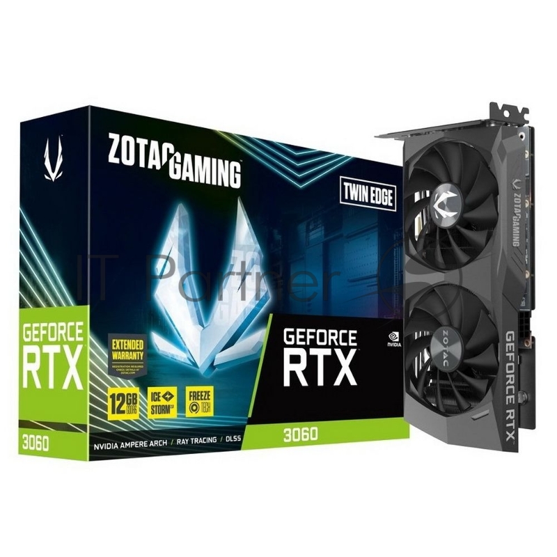 Видеокарта Zotac RTX 3060 Twin Edge 12G GDDR6 192bit DVI HDMI 3xDP (ZT-A30600E-10M) LHR RTL {10} (622823)