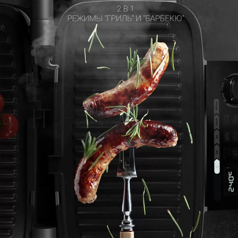 Гриль-пресс Polaris PGP 3002DP Optimal Temp электрич., Черный