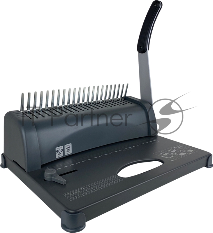 Переплетчик ГЕЛЕОС БП-12 на пластиковую пружину, А4, ручная перфорация 12 листов, переплет макс до 500 л., глубина перфорации 3,5-5,5 мм