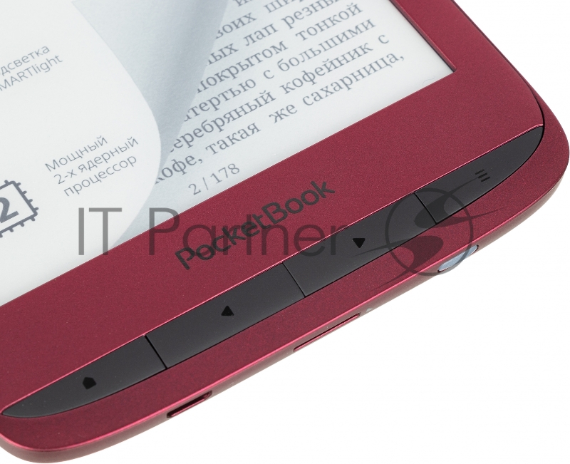 Электронная книга PocketBook 628 6 E-Ink Carta 1024x758 Touch Screen 1Ghz 512Mb/8Gb/microSDHC/подсветка дисплея красный