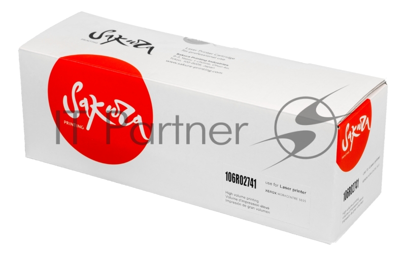 Картридж SAKURA 106R02741 для Xerox WC 3655, черный, 25900 к.