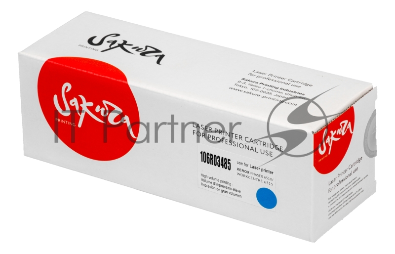 Картридж SAKURA 106R03485 для Xerox Phaser, WC, голубой, 2400 к.