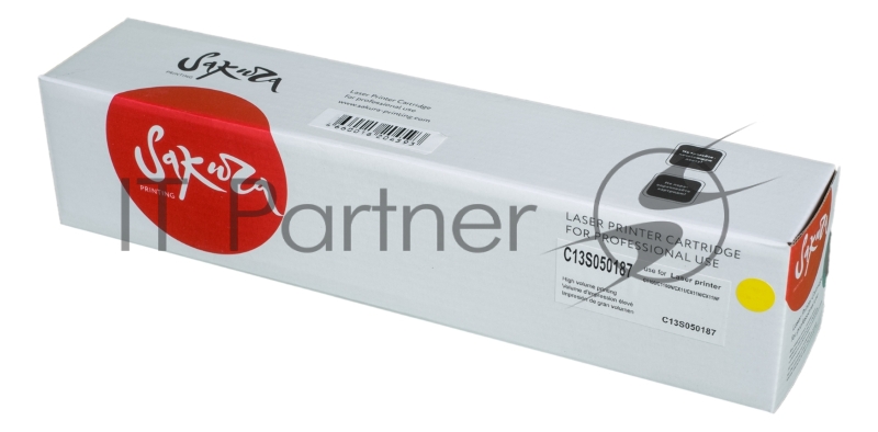 Картридж SAKURA C13S050187 для EPSON Aculaser C1100, желтый, 4 000 к.