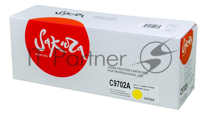 Картридж SAKURA C9702A для HPColor LaserJet 1500/2500 series, желтый, 4000 к.
