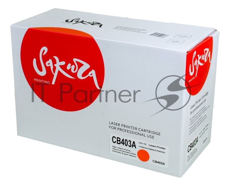 Картридж SAKURA CB403A для HPColor LaserJet CP4005/CP4005n/CP4005dn, пурпурный, 7500 к.