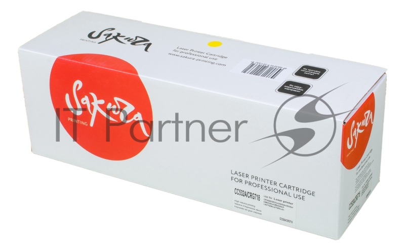 Картридж SAKURA CC532A для HPColor LaserJet CM2320fxiMFP/CM2320nMFP/ CM2320nfMFP/CP2025/CP2025n/CP2 CANON LBP 7200/7200cn/iC MF8330/8350Cdn, желтый, 2800 к.