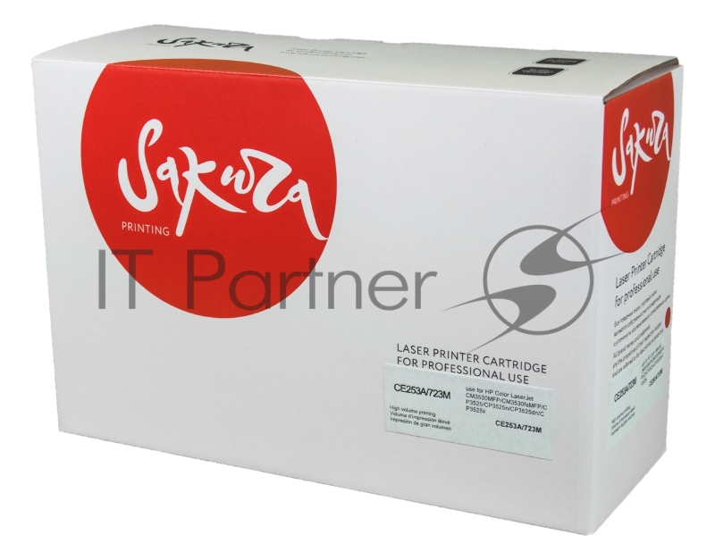 Картридж SAKURA CE253A для HPColor LaserJet CM3530MFP/CM3530fsMFP/CP3525/C пурпурный, 7000 к.