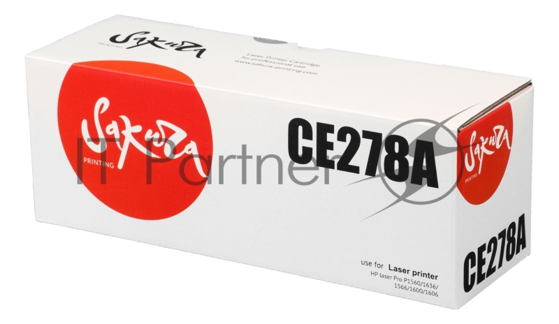 Картридж SAKURA CE278A для HP laser Pro P1560/1636/1566/1600/1606, черный, 2100 к.
