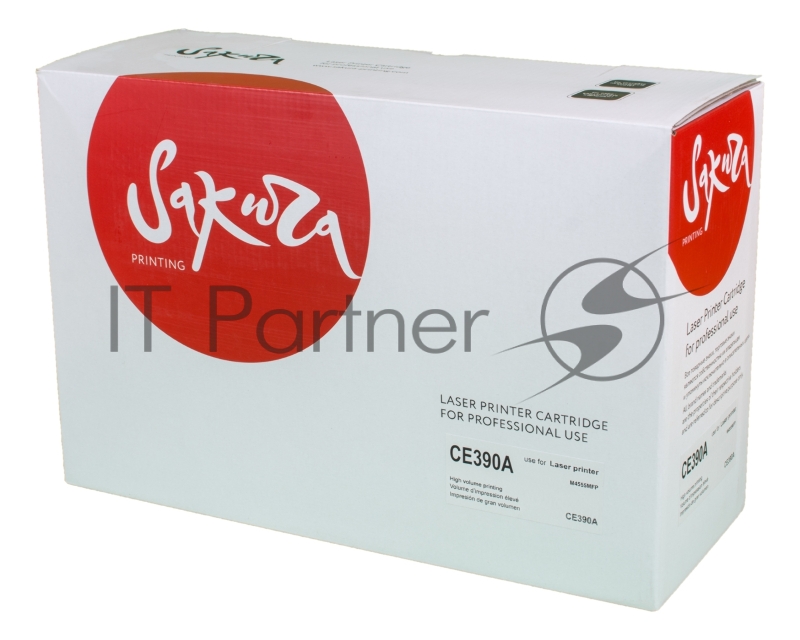 Картридж SAKURA CE390A для HP LaserJet M4555MFP/M601/M601n/M602n/M602 , черный, 10000 к.