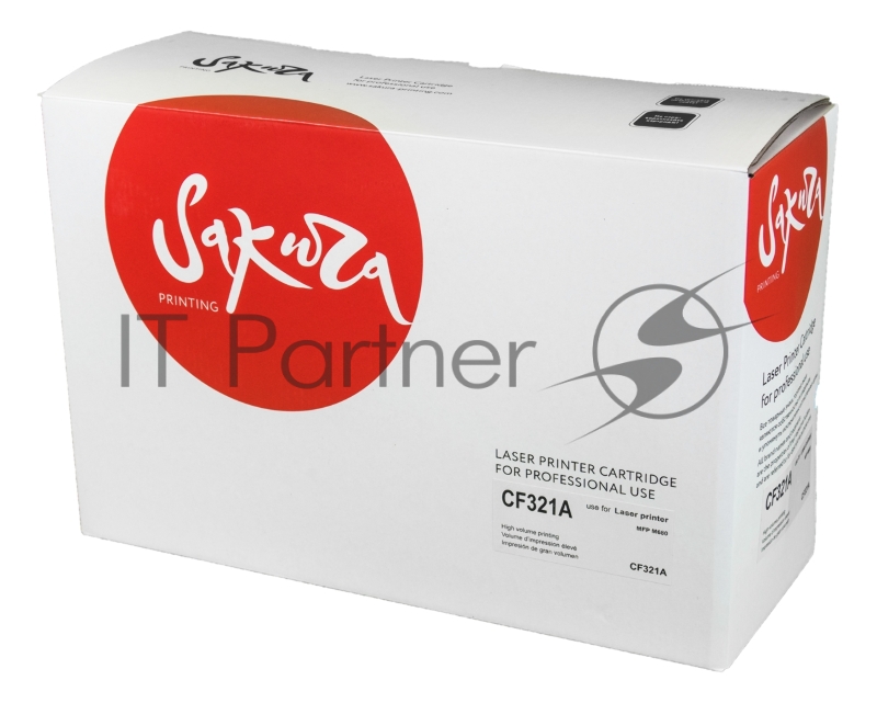 Картридж SAKURA CF321A для HP Color LaserJet Enterprise M680dn, M680f, M680z, синий, 16 500 к.