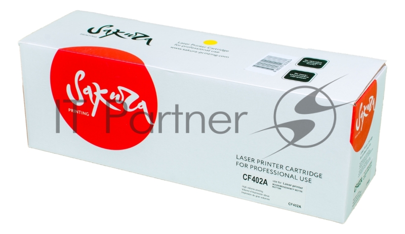 Картридж SAKURA CF402A для HP Color LaserJet Pro M252n/M252dn/MFP277dw/277n, желтый, 1400 к.