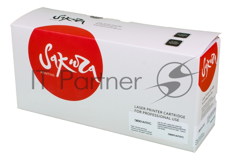 Картридж SAKURA Q6001A/707C для LaserJet 1600/2600n/2605/2605dn/2605dtn Canon LBP5000, синий, 2000 к.