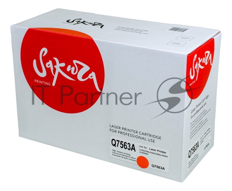 Картридж SAKURA Q7563A для HP Color LaserJet 2700/2700n/3000/3000n/3000dn/3 пурпурный,3500 к.