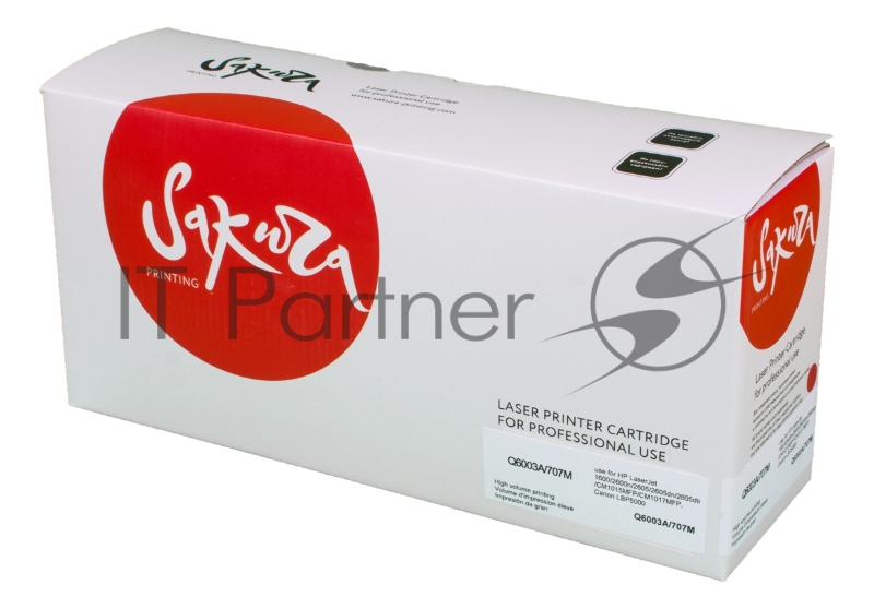 Картридж SAKURA SAQ6003A/707M для LaserJet 1600/2600n/2605/2605dn/2605dtn Canon LBP5000, пурпурный, 2000 к.