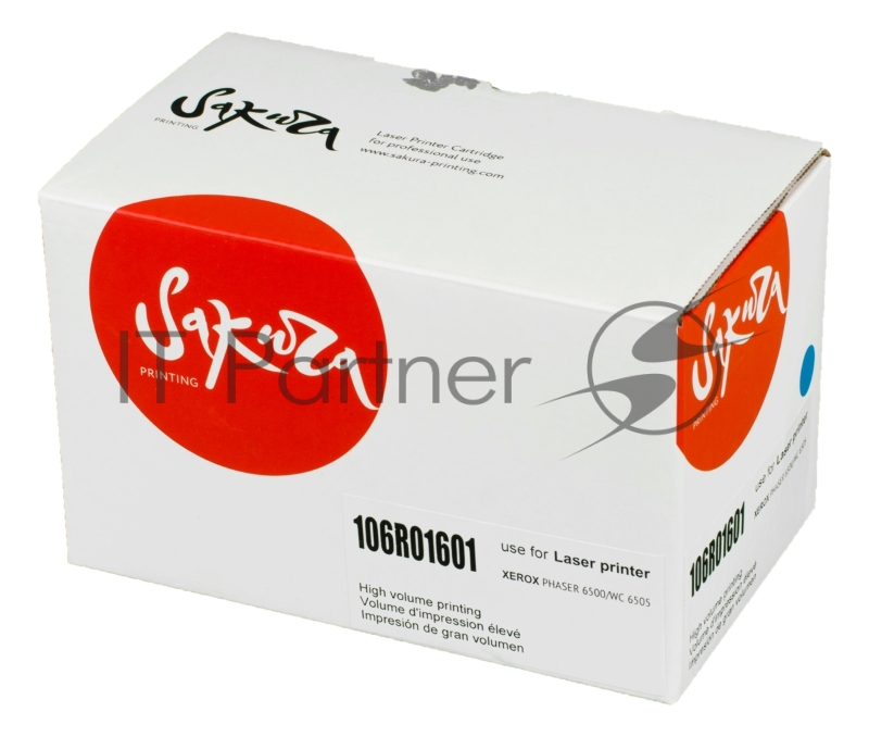 Картридж SAKURA 106R01601 для Xerox Phaser 6500/Workcenter 6505, синий, 2500 к.