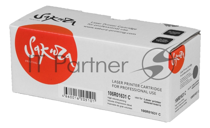 Картридж SAKURA 106R01631 для Xerox Phaser 6000 / 6010, WC6015 синий, 1000 к.