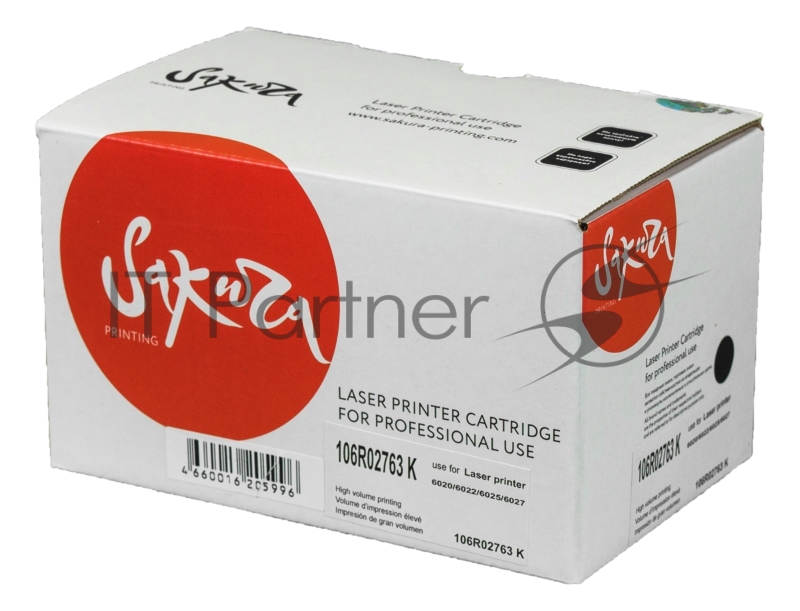 Картридж SAKURA 106R02763 для Xerox WorkCentre 6027, WorkCentre 6025, Phaser 6022, Phaser 6020, черный, 2000 к.