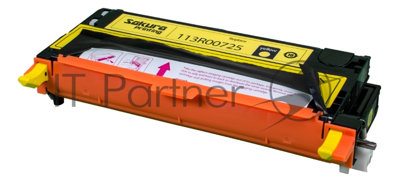 Картридж SAKURA 113R00725 для Xerox P6180, желтый, 6000 к.