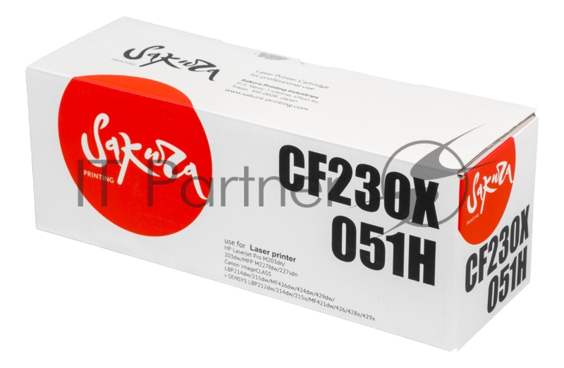 Картридж SAKURA CF230X/051H для HP и Canon, черный, 4000 к.