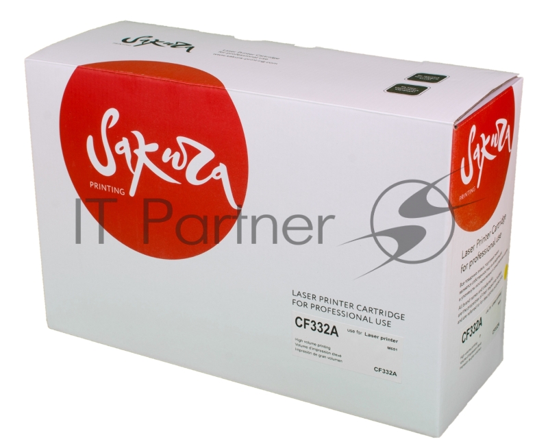 Картридж SAKURA CF332A для HP LJ M651, M651DN, M651N, M651Xh, желтый, 15 000 к.