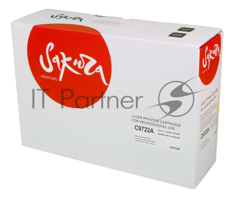 Картридж SAKURA C9722A для HP 4650/4650dn/4650dtn/4650hdn/46 желтый, 8000 к.