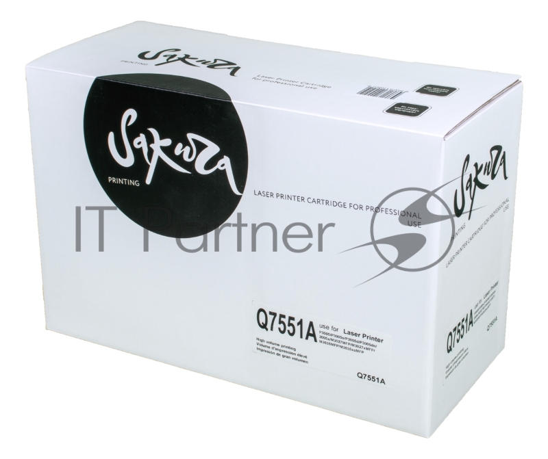 Картридж SAKURA Q7551A для HP P3005/P3005n/P3005d/P3005dn/30 черный, 6000 к.