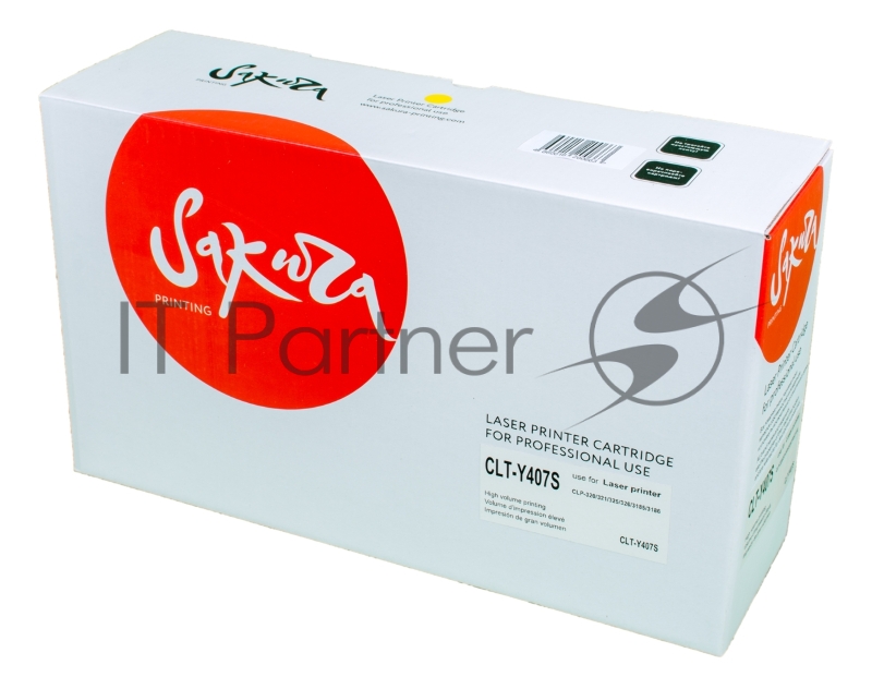Картридж SAKURA CLTY407S для Samsung CLP-320/325, CLX-3185, желтый, 1000 к.