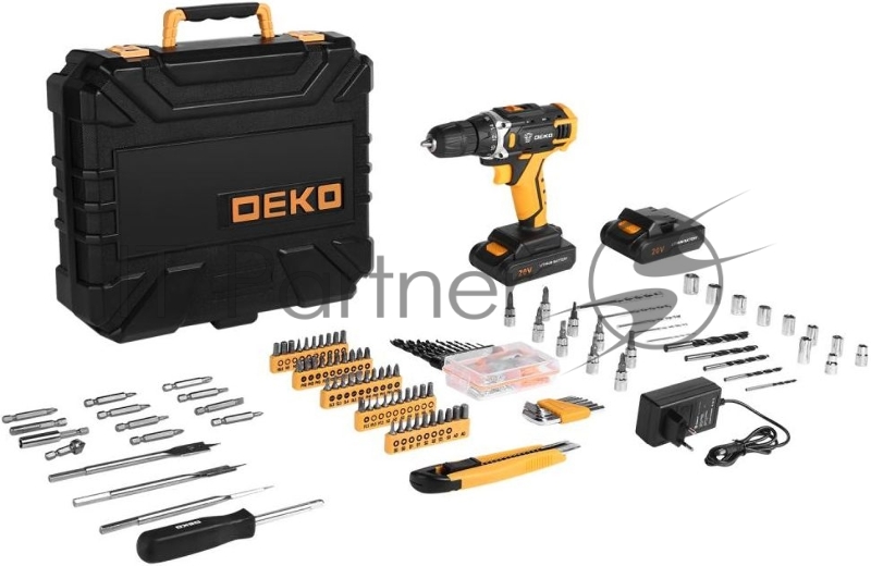 Дрель-шуруповерт Deko DKCD20FU-Li аккум. патрон:быстрозажимной (кейс в комплекте)
