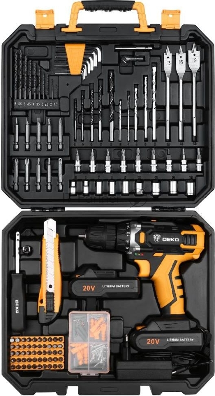 Дрель-шуруповерт Deko DKCD20FU-Li аккум. патрон:быстрозажимной (кейс в комплекте)