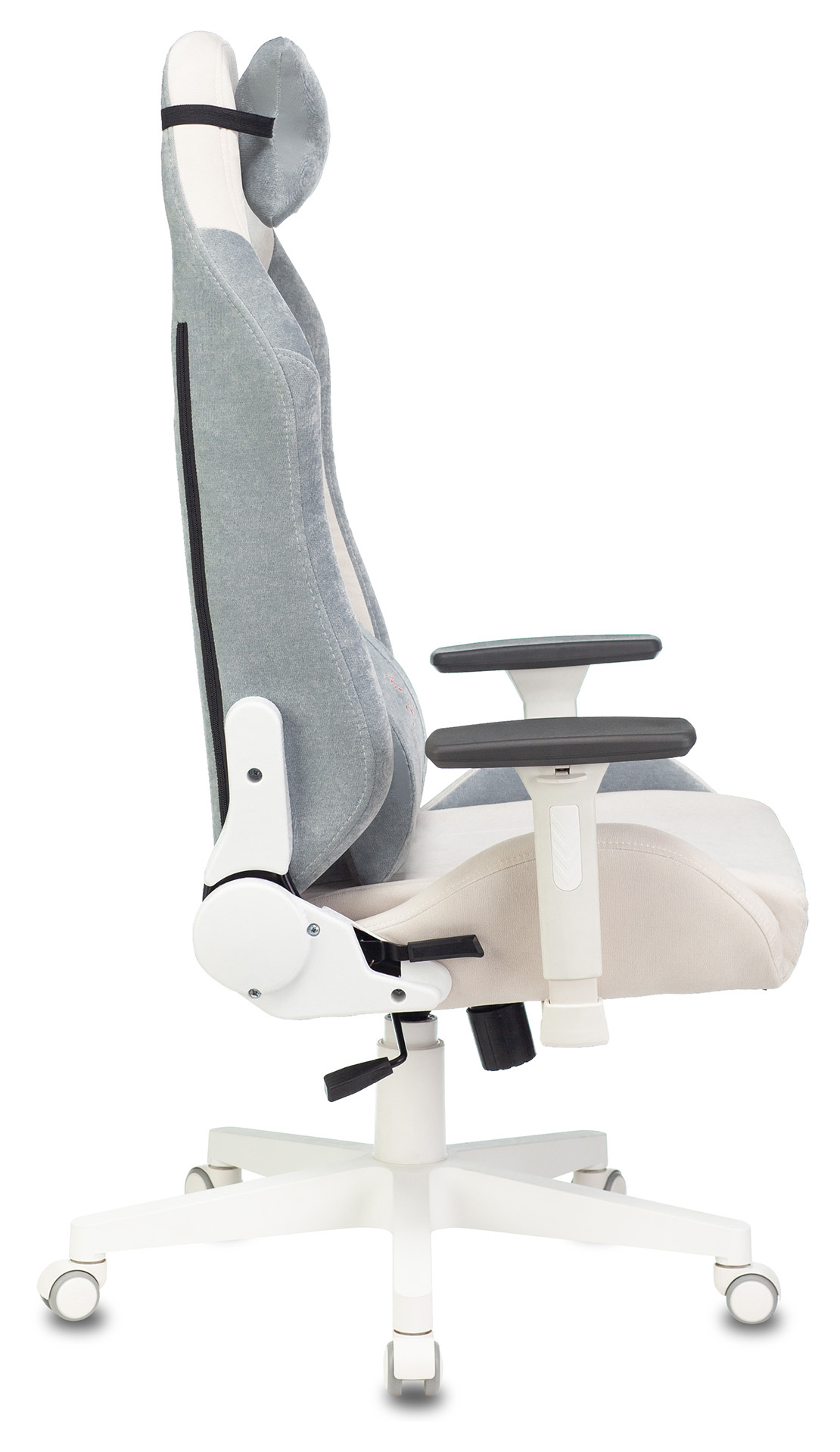 Кресло игровое Zombie EPIC PRO Fabric белый/серо-голубой с подголов. крестовина пластик пластик белый