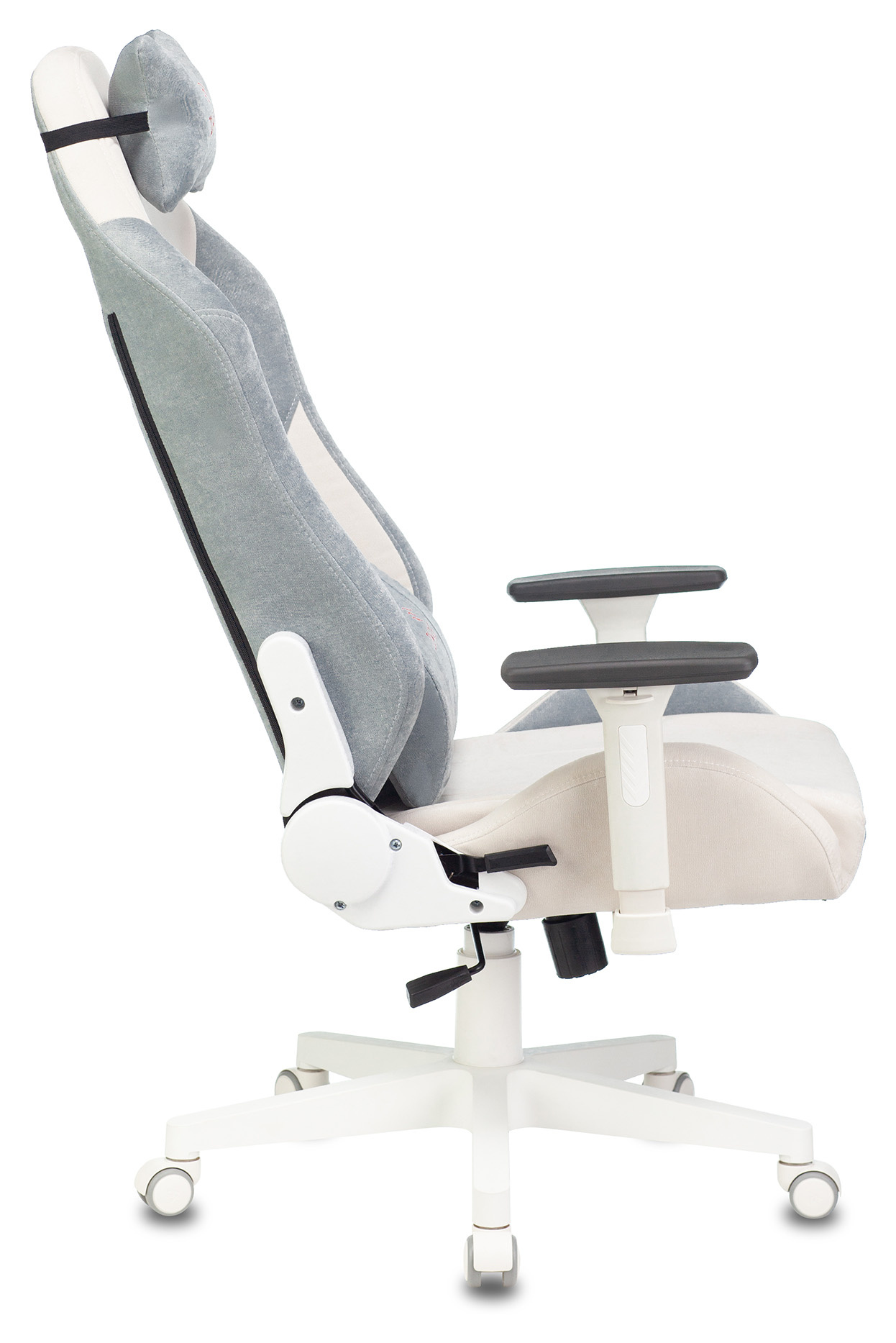 Кресло игровое Zombie EPIC PRO Fabric белый/серо-голубой с подголов. крестовина пластик пластик белый