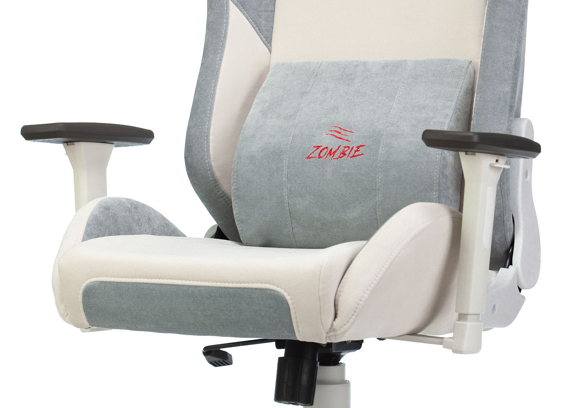 Кресло игровое Zombie EPIC PRO Fabric белый/серо-голубой с подголов. крестовина пластик пластик белый