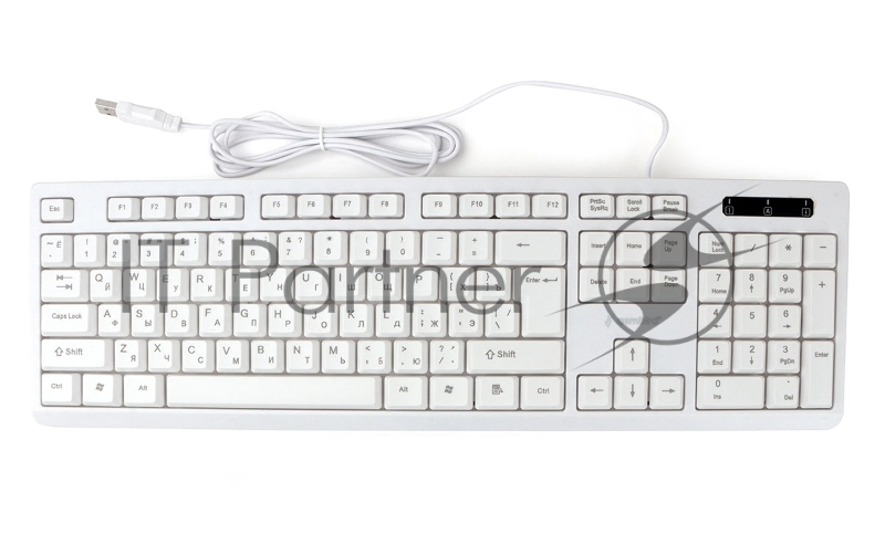 Клавиатура Gembird KB-8355U, USB, бежевый, лазерная гравировка символов, кабель 1,85м