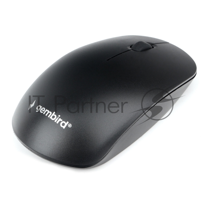Мышь беспров. Gembird MUSW-435, 2.4ГГц, чёрный, 3 кн., встр.акк., бесшумный клик, 2400 DPI