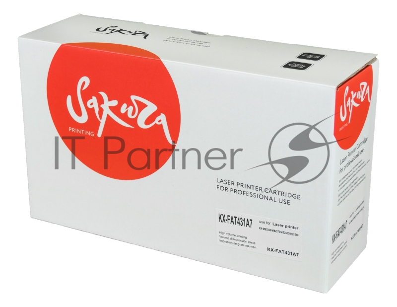 Картридж SAKURA KXFAT431A7 для Panasonic KX-MB2230RU, KX-MB2270RU, KX-MB2510RU, KX-MB2540RU, черный , 6000 к.