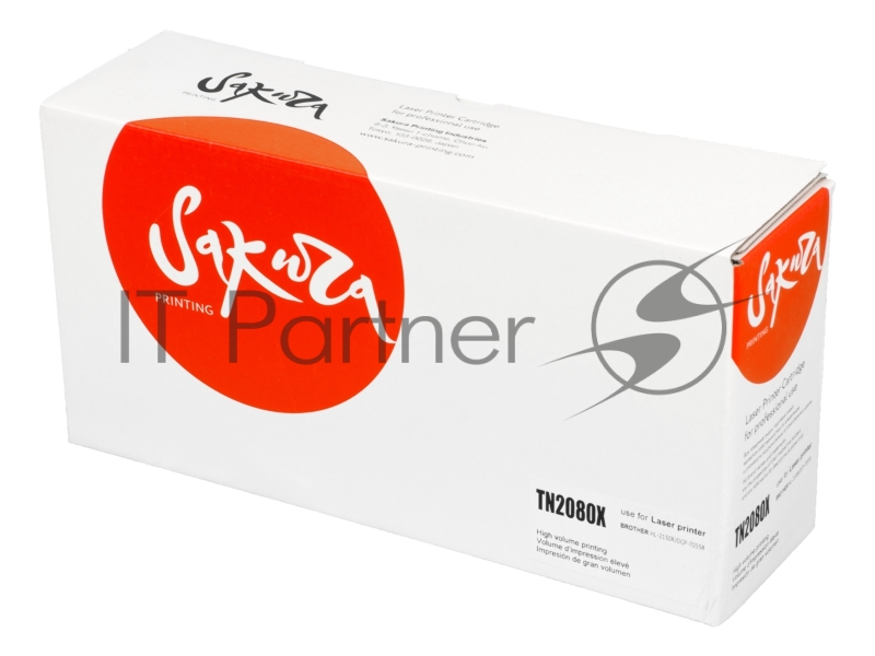 Картридж SAKURA TN2080X для Brother HL-2130R, DCP-7055R, черный , 2600 к.