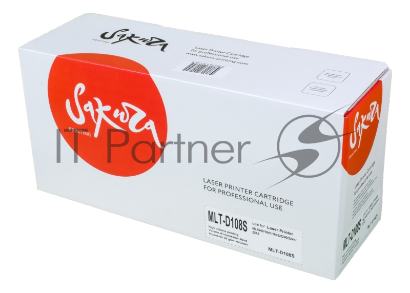 Картридж SAKURA MLTD108S для Samsung ML1640/1641/1642/2240/2241/224 черный, 1500 к.