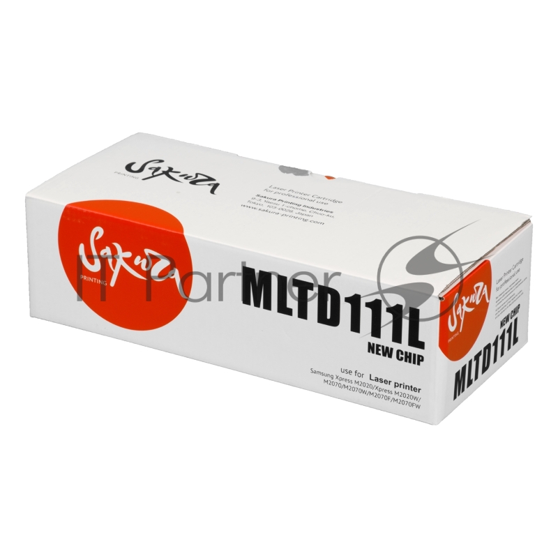 Картридж SAKURA MLTD111L-N для Samsung ,Xpress SL-M2020/ 2022/ 2026/ 2070/ 2071/ 2074/ 2077, черный, 2000 к. (обновленный чип)